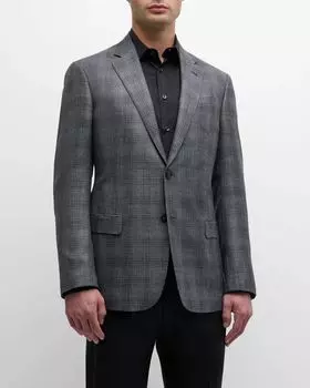 Мужской пиджак с оконным стеклом в клетку Giorgio Armani, цвет Multi