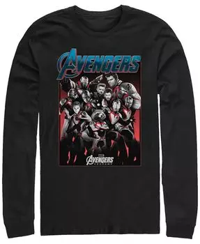 Мужской постер Marvel Avengers Endgame в оттенках серого, футболка с длинным рукавом Fifth Sun, черный