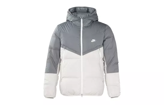 Куртка Nike Hooded Puffer, серый/белый