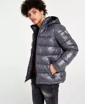 Мужской пуховик с капюшоном GUESS