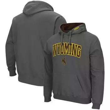 Мужской пуловер с капюшоном Colosseum Charcoal Wyoming Cowboys Arch и Logo