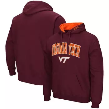 Мужской пуловер с капюшоном Colosseum Maroon Virginia Tech Hokies Arch & Logo 3.0, цвет Vat Red