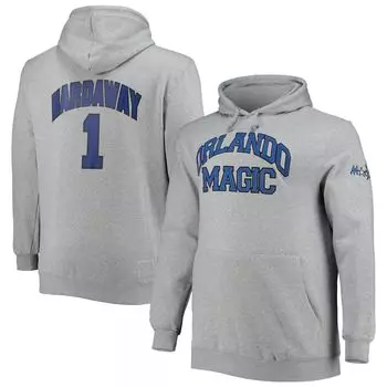 Мужской пуловер с капюшоном Mitchell & Ness Penny Hardaway Heathered Grey Orlando Magic Big & Tall Name & Number