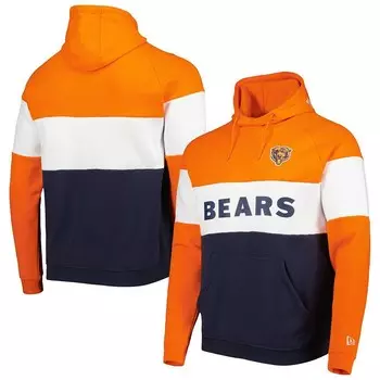 Мужской пуловер с капюшоном New Era Navy/ Chicago Bears с цветными блоками, цвет Brs Navy