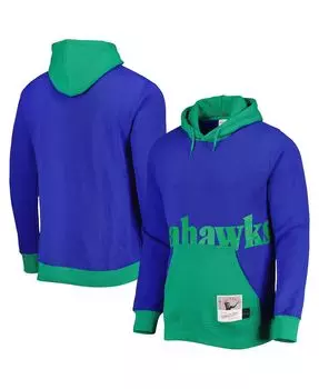 Мужской пуловер с капюшоном Royal Seattle Seahawks Big Face 5.0 Mitchell & Ness
