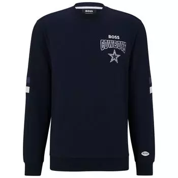 Мужской пуловер с круглым вырезом BOSS X NFL темно-белого цвета Dallas Cowboys Drive