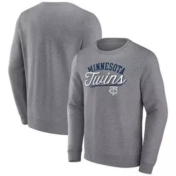 Мужской пуловер с логотипом Heather Grey Minnesota Twins Simplicity Fanatics