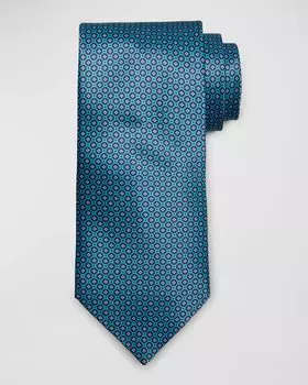 Мужской шелковый галстук маленького квадрата Stefano Ricci, цвет Multicolor Blue Base