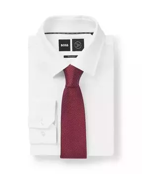Мужской шелковый жаккардовый галстук с универсальным узором Hugo Boss, розовый
