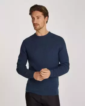Мужской структурированный свитер Calvin Klein, темно-синий