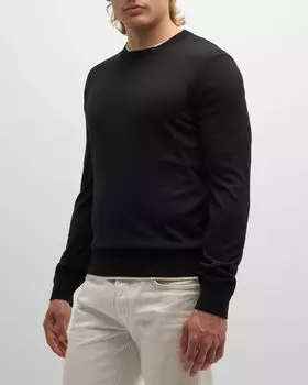 Мужской свитер из тонкой шерсти TOM FORD, цвет Black