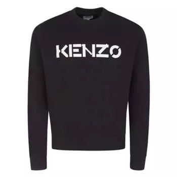 Мужской свитер с логотипом Block Kenzo, черный