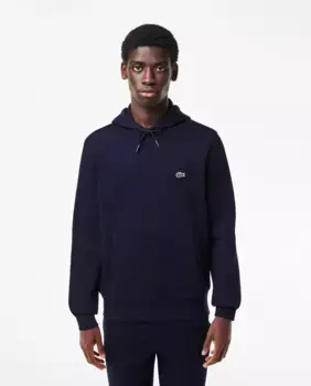 Мужской свитшот из органического хлопка с капюшоном Lacoste, тёмно-синий