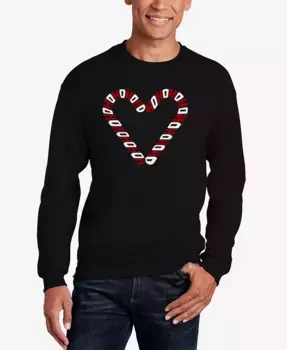 Мужской свитшот с принтом Candy Canes Word Art LA Pop Art, черный