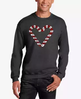 Мужской свитшот с принтом Candy Canes Word Art LA Pop Art, серый