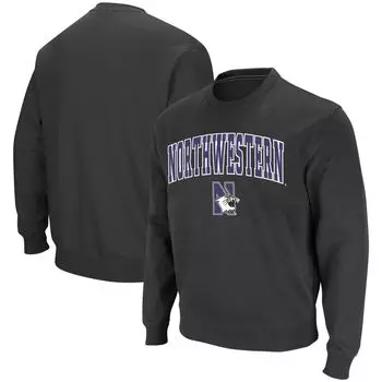 Мужской темно-серый свитшот с круглым вырезом Northwestern Wildcats Arch & Logo Colosseum