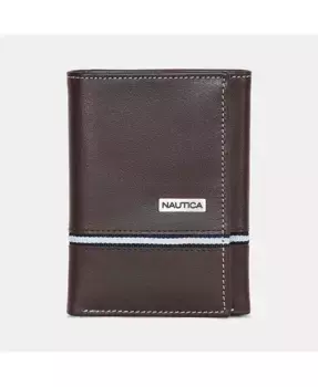 Мужской трехсекционный кошелек Nautica, коричневый