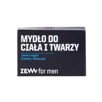 Мыло для тела и лица с древесным углем из Бещад 85мл Zew For Men
