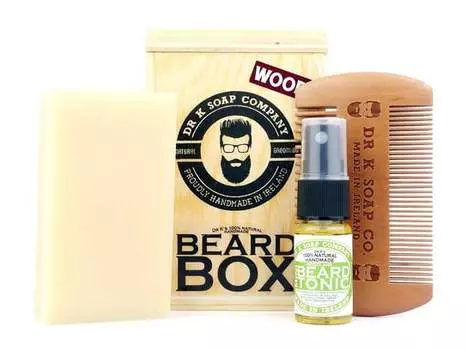 Мыло Dr K, коробка для бороды Woodland, набор для ухода за бородой, мыло, масло и расческа, Dr K Soap Company