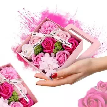 Мыло Flowerbox с розами, большое душистое мыло, красивый подарок на День матери Okazeo