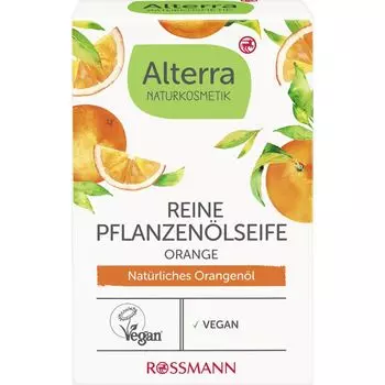 Мыло из чистого растительного масла апельсин Alterra NATURKOSMETIK, 100 g