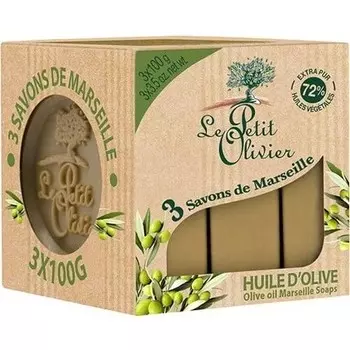 Мыло Le Petit Olivier Marseille с оливковым маслом 3 х 100 г - Сделано во Франции