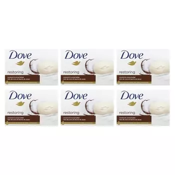 Мыло с кокосовым маслом Dove Restoring, 6 шт