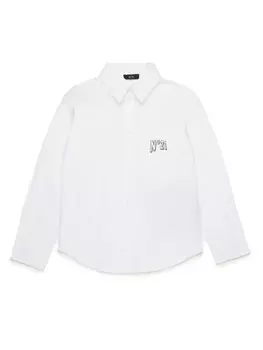 N21 Kids рубашка с принтом, белый
