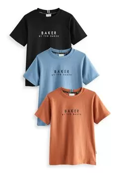 НАБОР 3 – принт на футболке 3 PACK Baker by Ted Baker, цвет rust blue black