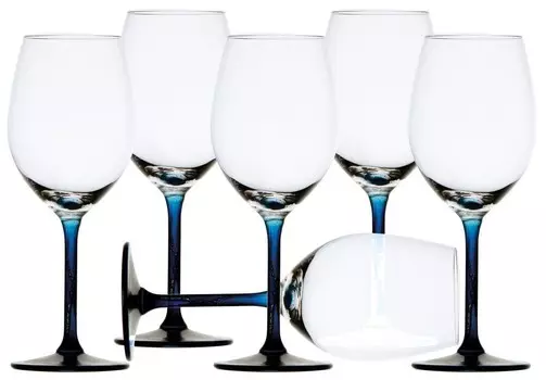 Набор бокалов для вина, 6 предметов, Party Blue, Ecozen, небьющийся Marine Business