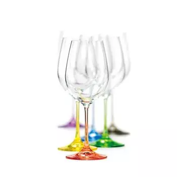 Набор бокалов для вина Rainbow 350мл, 6 шт Cristalica GmbH, прозрачный