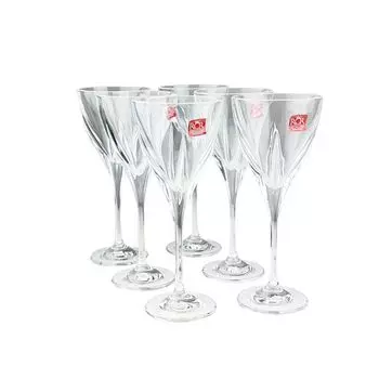 Набор бокалов для вина RCR Crystal, 6 предметов - Бокалы для современных граненых бокалов - 250 мл, прозрачный