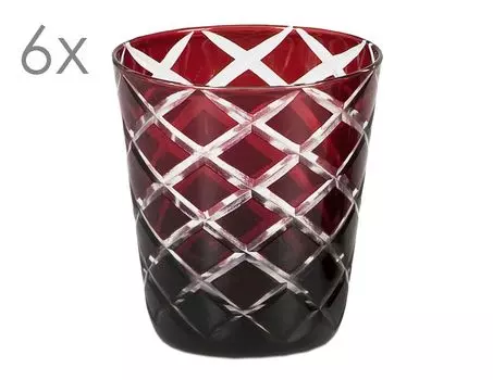 Набор чашек Dio Ruby 6 H 10 см Edzard, красный