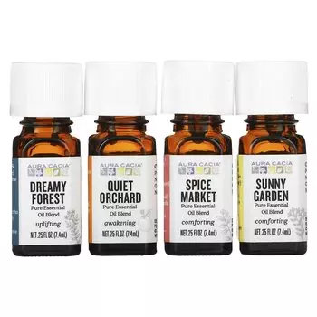 Набор для диффузии эфирных масел Aura Cacia Journey Kit, 4 флакона по 7,4 мл