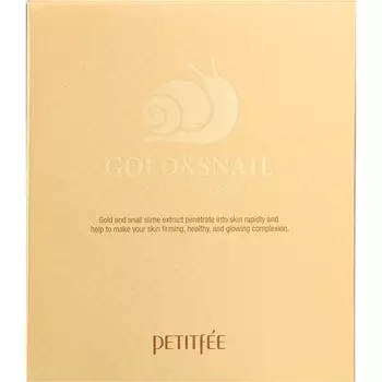 Набор гидрогелевых косметических масок Gold & Snail, 5 листов по 30 г каждый, Petitfee