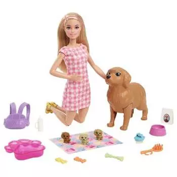 Набор игровой Barbie Blonde Doll Newborn Pups 2.0 Playset