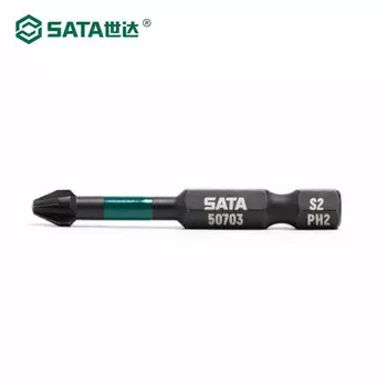 Набор из 10 предметов SATA, серия 6,3 мм, длинная ударопрочная крестовая отвертка длиной 50 мм, бита № 2, 59703-сменная бита