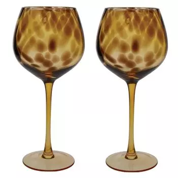 Набор из 2 бокалов для вина BALLON BARCRAFT TORTOISE SHELL крапчатый коричневый KitchenCraft Creative Tops