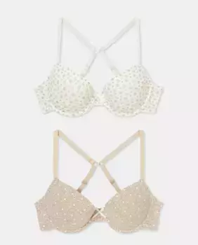 Набор из 2 бюстгальтеров с принтом Mickey Easy Wear, цвет Natural