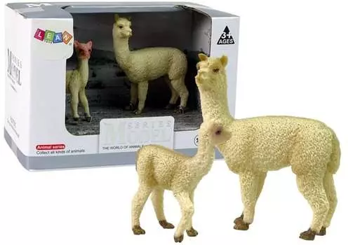 Набор из 2 фигурок ламы и молодых лам.Животные мира Lean Toys