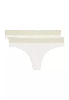 Набор из 2 женских стрингов Iconic Rib Thong Marc O'Polo, цвет White Cotton