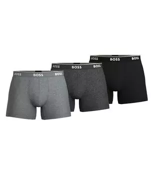 Набор из 3 однотонных боксеров Hugo Boss, серый