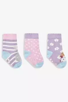 Набор из 3 пар носков JoJo Maman Bb Hedgerow Character Jojo Maman Bb, фиолетовый