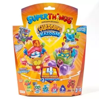 Набор из 4 фигурок Super Things + 2 транспортных средств Guardians Of Kazoom S9 Pack3Of6 Magic Box