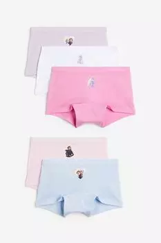 Набор из 5 хлопковых трусов-боксеров H&M, розовый