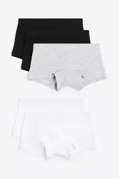 Набор из 5 хлопковых трусов-боксеров H&M, черный