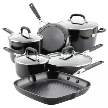 Набор кастрюль и сковородок KitchenAid, черный