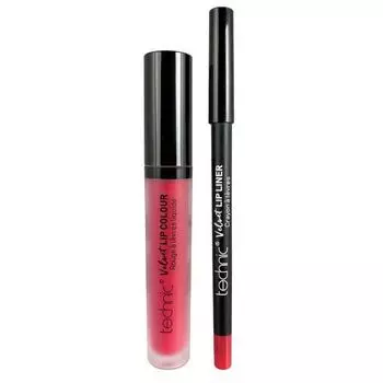 Набор косметики Velvet Lip Kit Perfilador de Labios + Labial Lquido Technic, Tea Rose