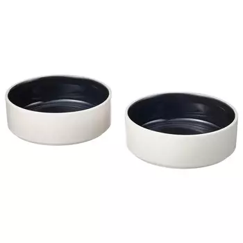 Набор мисок Ikea Ombonad, 15 см, 2 предмета, белый/темно-серый