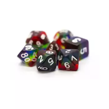 Набор Poly Set Translucent Rainbow с белым (7), Acrylic-Resin Dice - Gradient